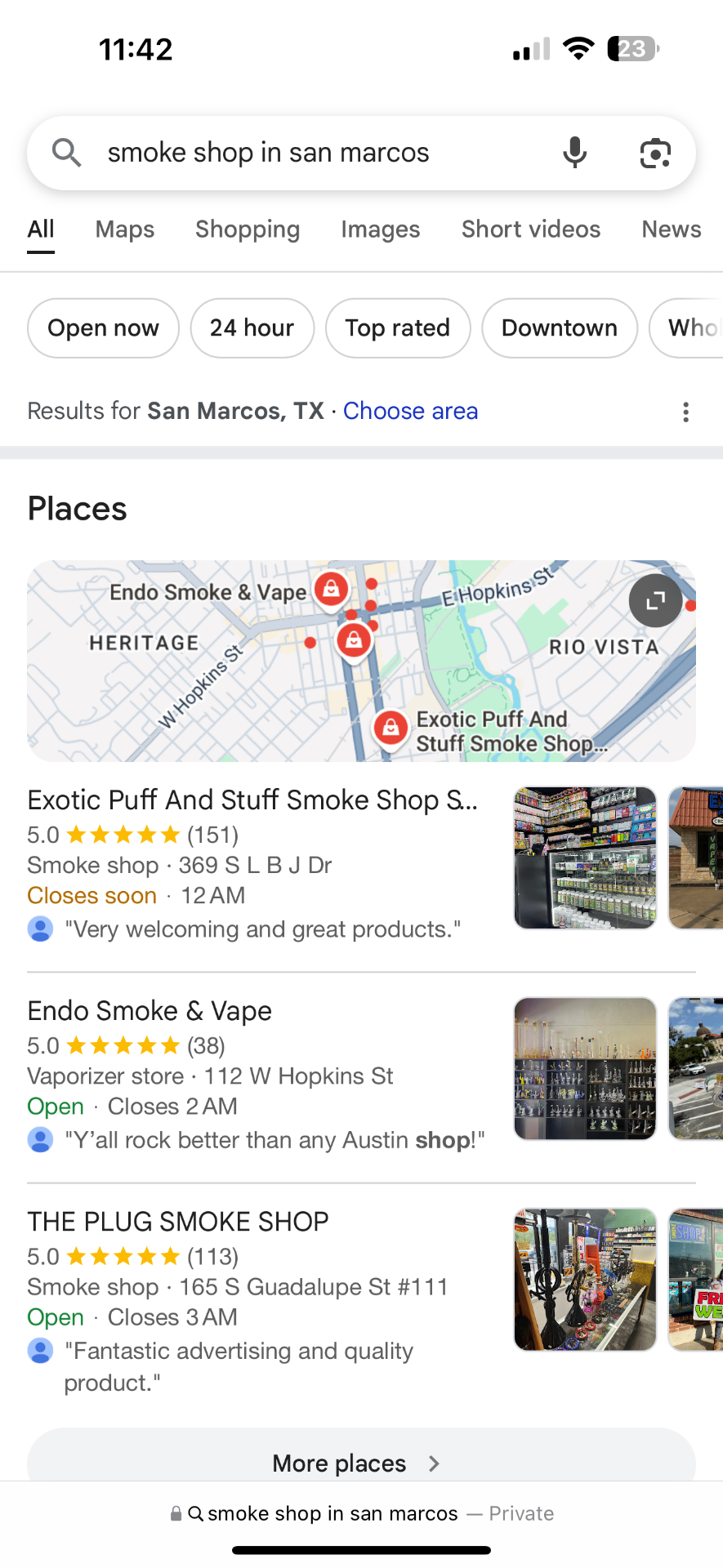 Exotic Puff & Stuff live Google search ranking proof